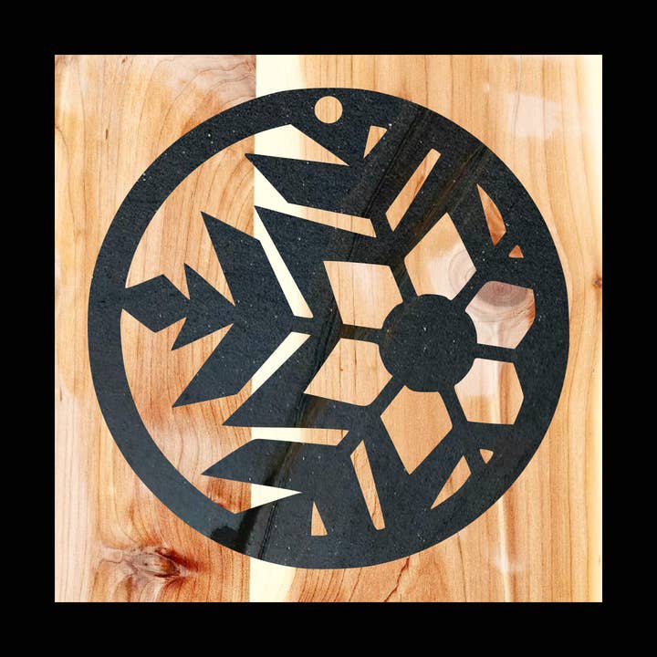 Snowflake Circle Decor Metal Sign for wholesale by Designed With Sparks