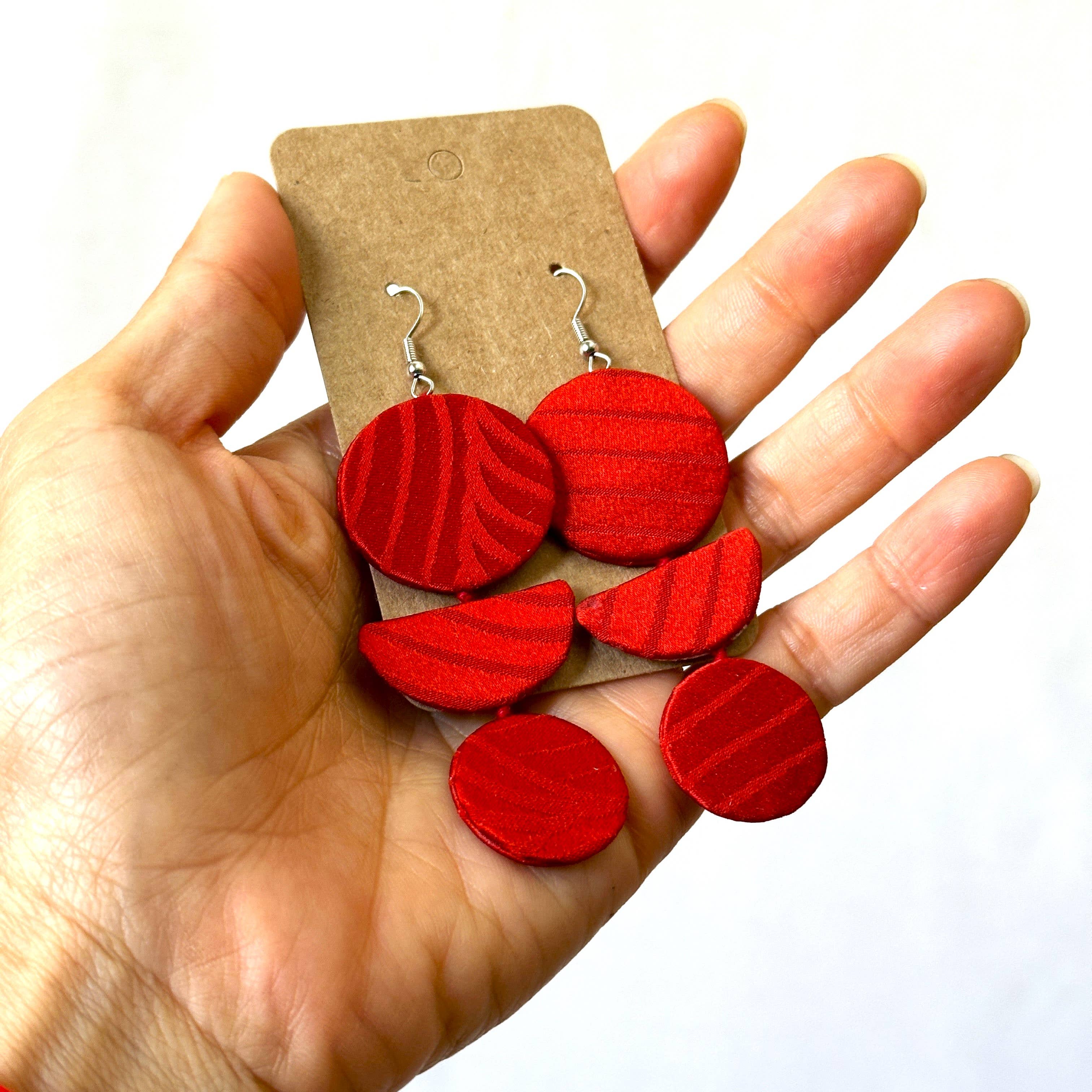 Sophie Silks - Wholesale Dangle earrings - Triple Drops Statement Kimono Earrings9