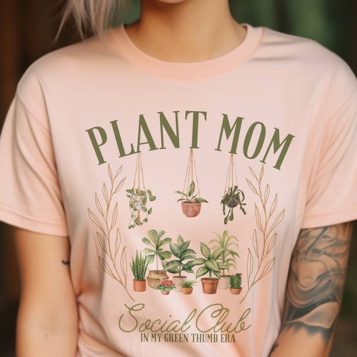 Plant Mom Social Club Gardening Garden Flower Graphic Tee for wholesale by Par.tees by Party On!