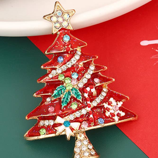 UNISHE - Wholesale Christmas Decoration - Bling Christmas Tree Shape Pin ZK2266