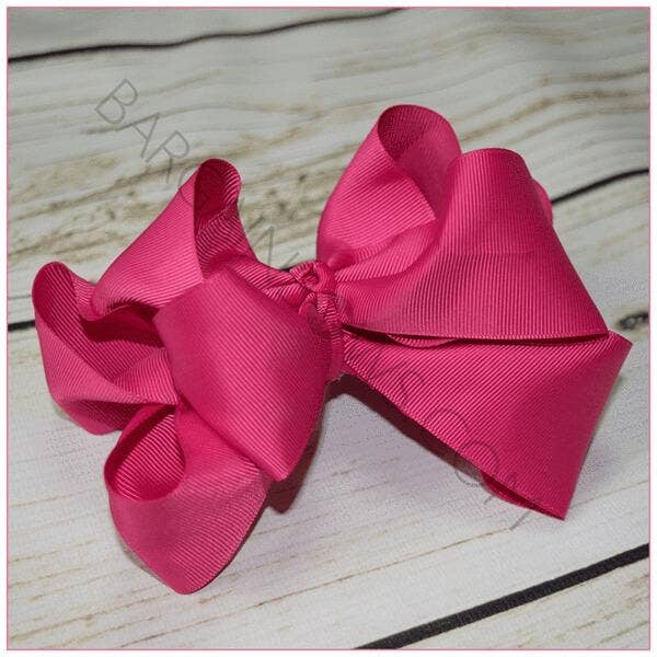 Bargain Bows - Wholesale Hair Bow - Kids - Double Stacked Basic 6 Inch Solid Color Hair Bow -Alligator Clip
