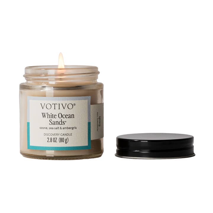 White Ocean Sands Discovery Candle - 6 Pack for wholesale by Votivo