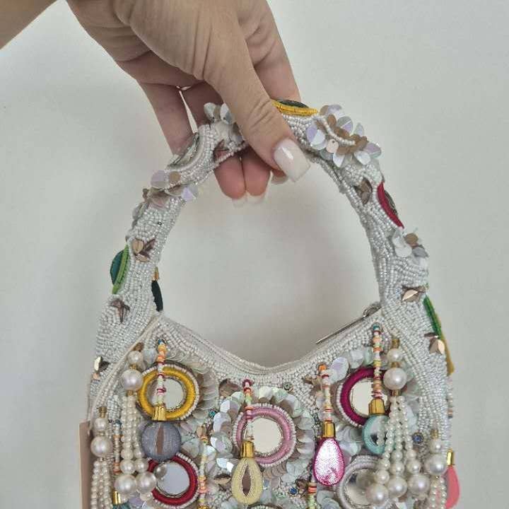 Handbag Multi Mirror Beaded Grab Bag and other Purchase Wholesale handmade purses. Free Returns & Net 60 Terms on Faire trending on Faire.