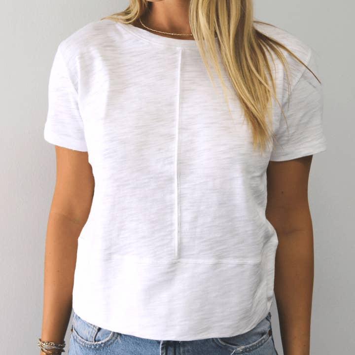 erin gray - Wholesale T-Shirt - Women's - Celia Perfect Length Tee in White - Short Sleeve1