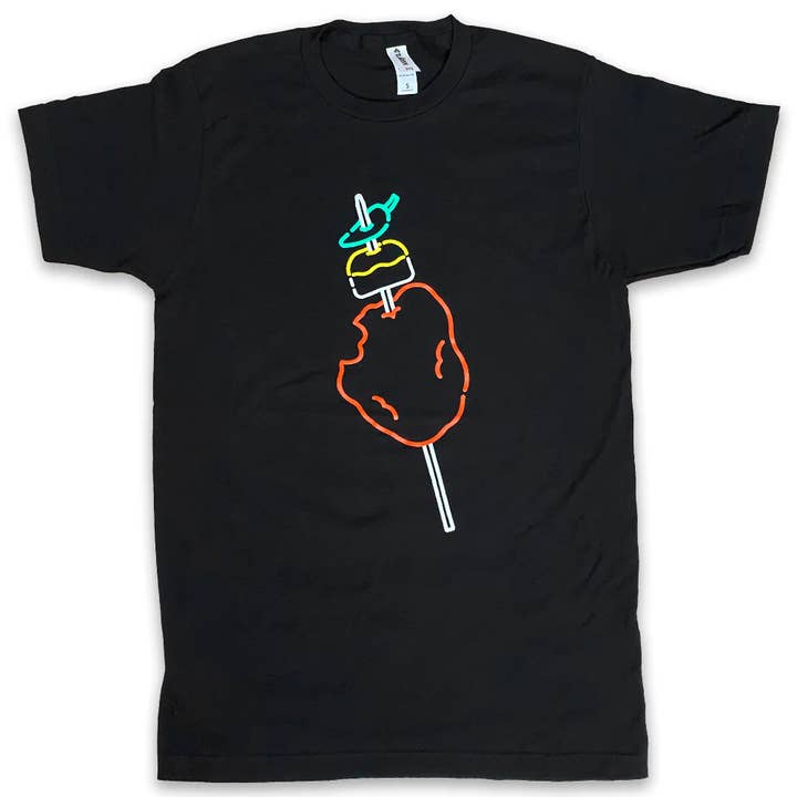Neon Chicken-on-a-Stick Fiesta Unisex Adult Cotton Tee for wholesale by BarbacoApparel