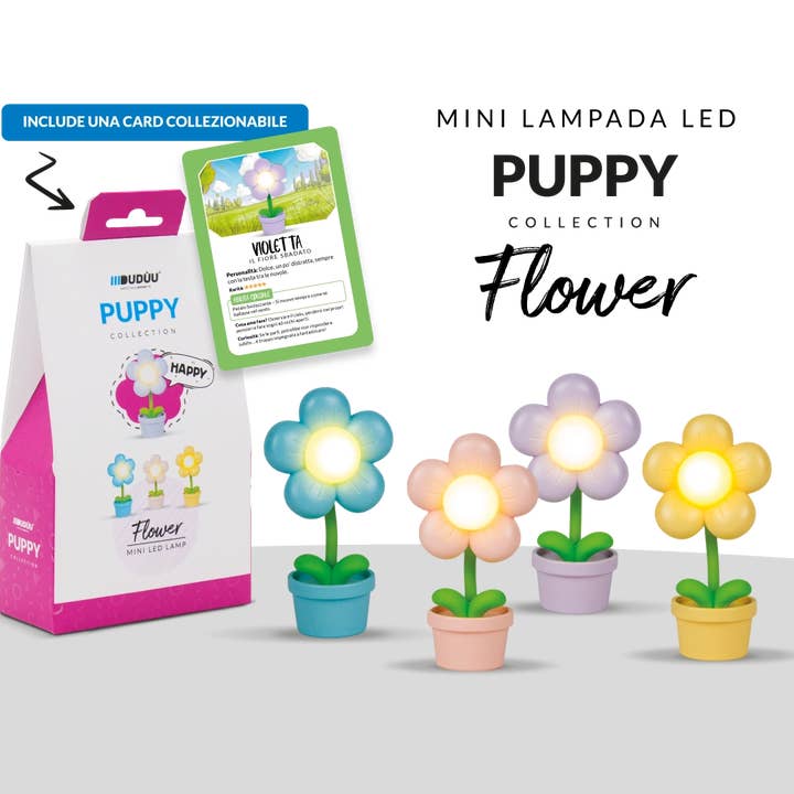 Mini Reading Lamp Puppy Collection Flower by Duduu for wholesale by VIBES SRLS