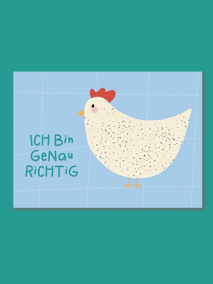 Vykort Kyckling Jag Är Precis Rätt för wholesale av StudioSonna
