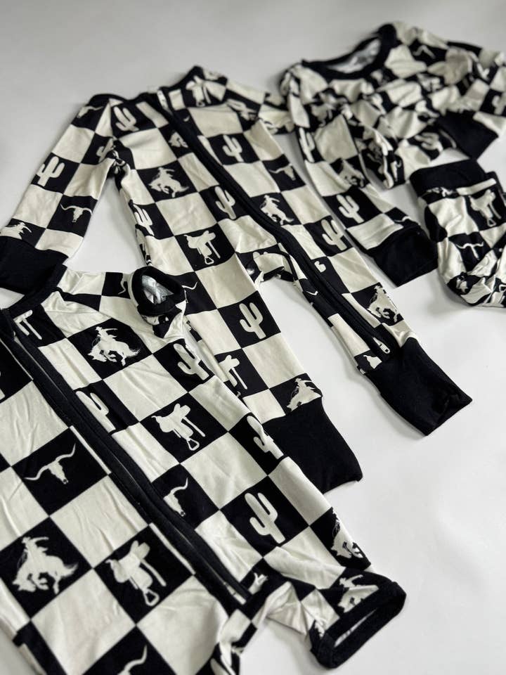 Tatum Tots LLC - Wholesale Jumpsuit - Baby - Cowboy Checkers Bamboo Shortie
