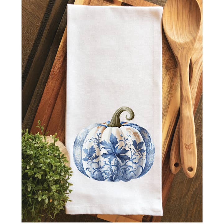 Chinoiserie Pumpkin Tea Towel ~ Hand Towel for wholesale by Rouge 225