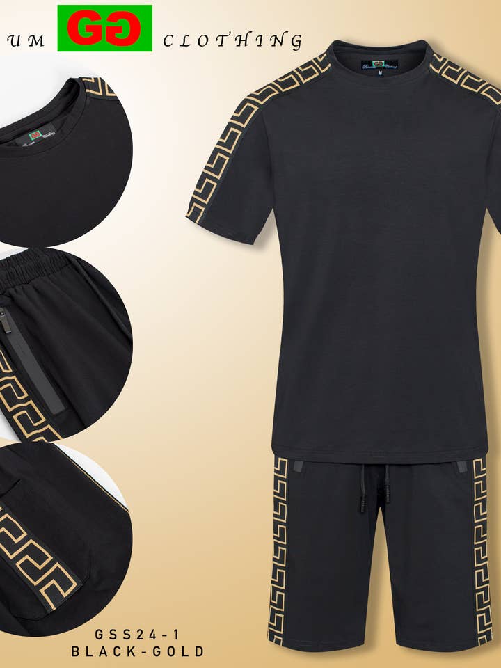 GSS24-1 BLACK GOLD- MEN'S SHORT SET for wholesale by Urban Fitz