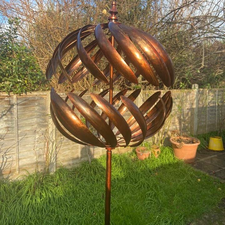 Marissa's Gifts - Wholesale Wind Spinner - Kenwood Burnished Gold Garden Wind Sculpture Spinner