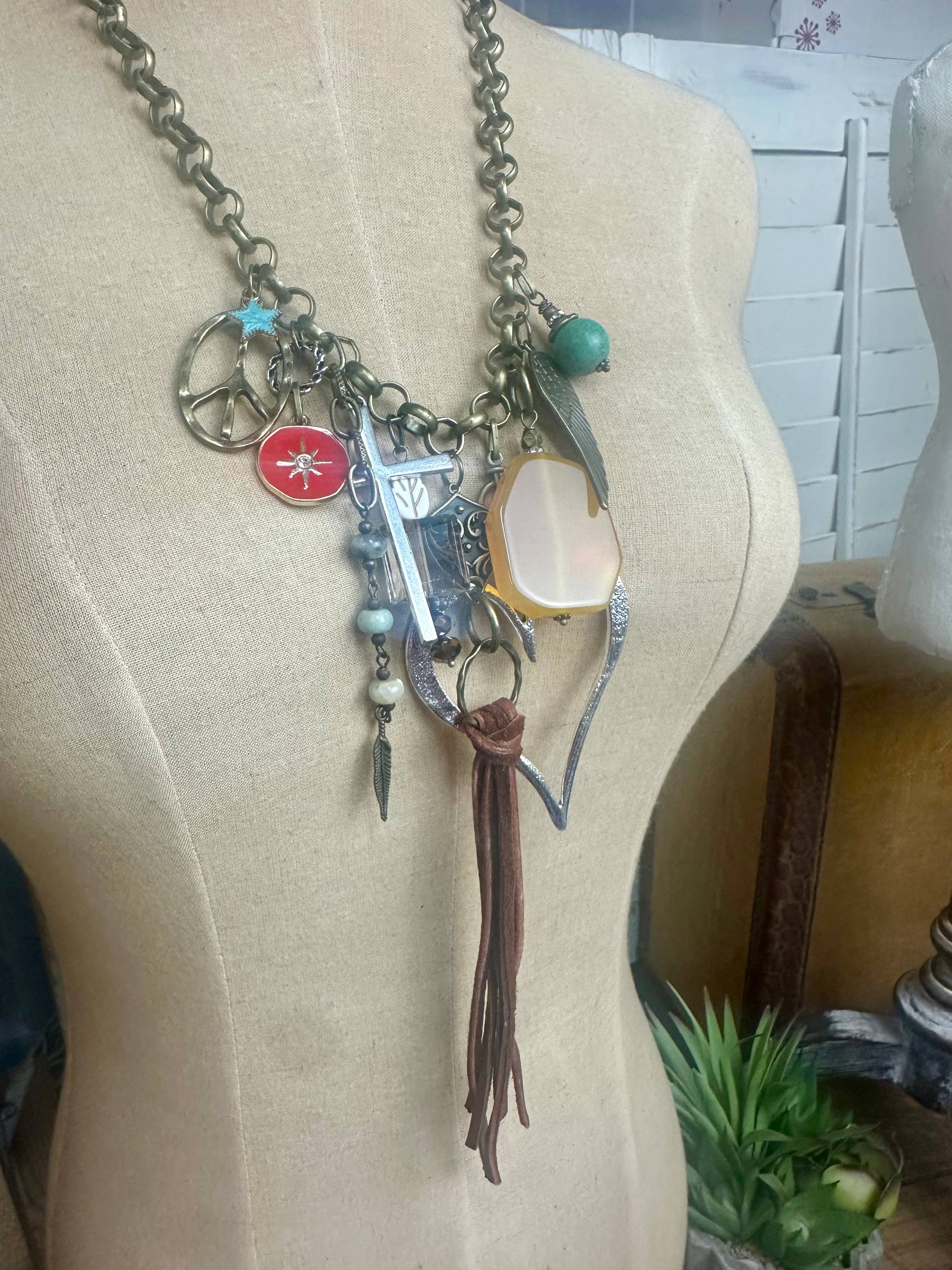 Scooples Jewelry - Wholesale Pendant/Charm Necklace - Gypsy Junk Orginals Leather 2