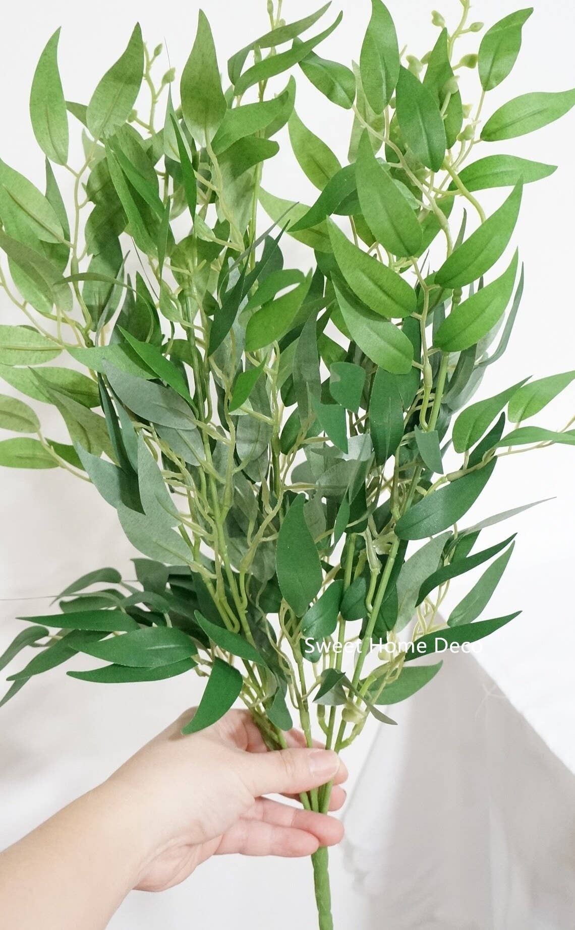 Sweet Home Deco - Wholesale Artificial plant - 20'' Silk Eucalyptus Leaves Bush, Fake Seeded Eucalyptus 2
