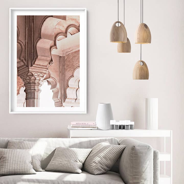 PRINT AND PROPER – Großhandel Kunstdruck – Agra Arches Wandkunst. Ornate India Blush Posterdruck1