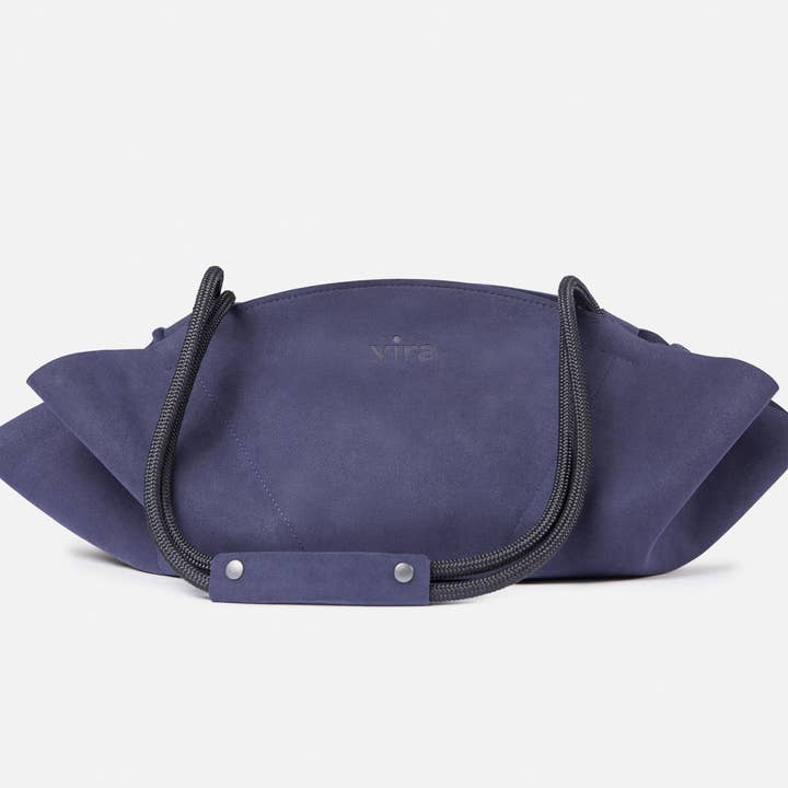 porte-monnaie-vira-zero-bleu-marine-daim pour la vente par Vira