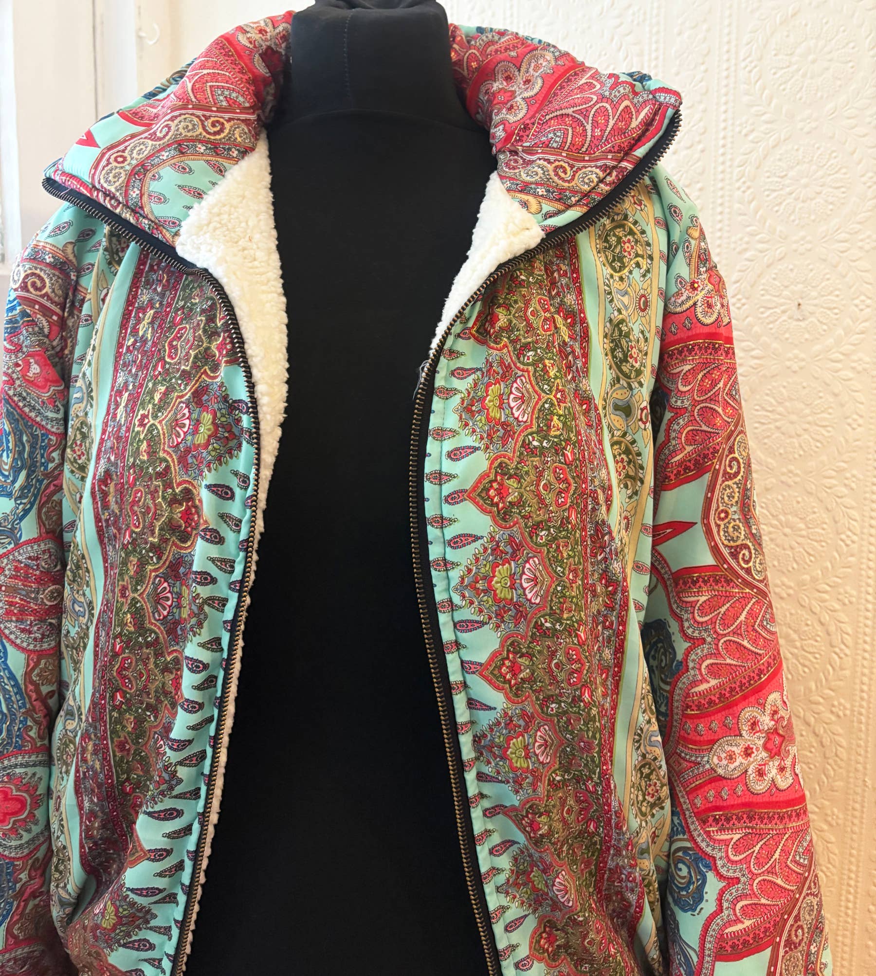 Emma's Emporium – wholesale Bomber jacket – Women’s – AW02: Sari Fleece lined Bomber Jackets - Paisley4