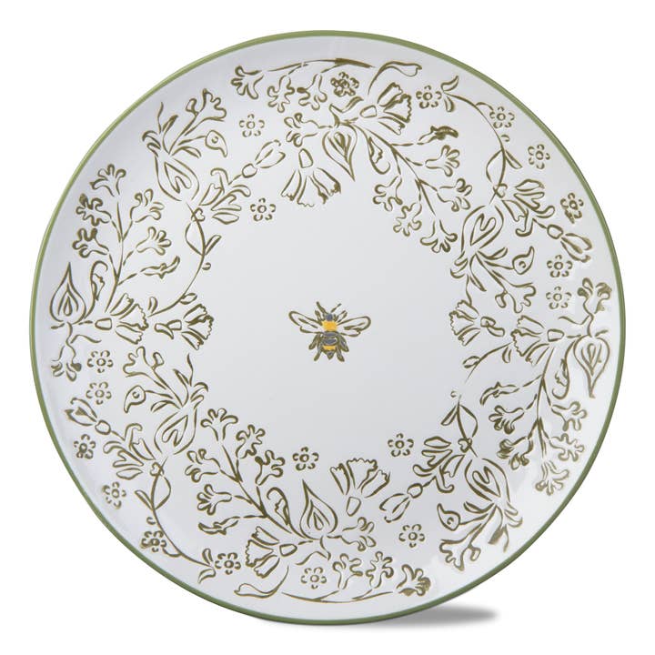Honeysuckle App Plate 8In Green Multi Earthenware Summer for wholesale by tag