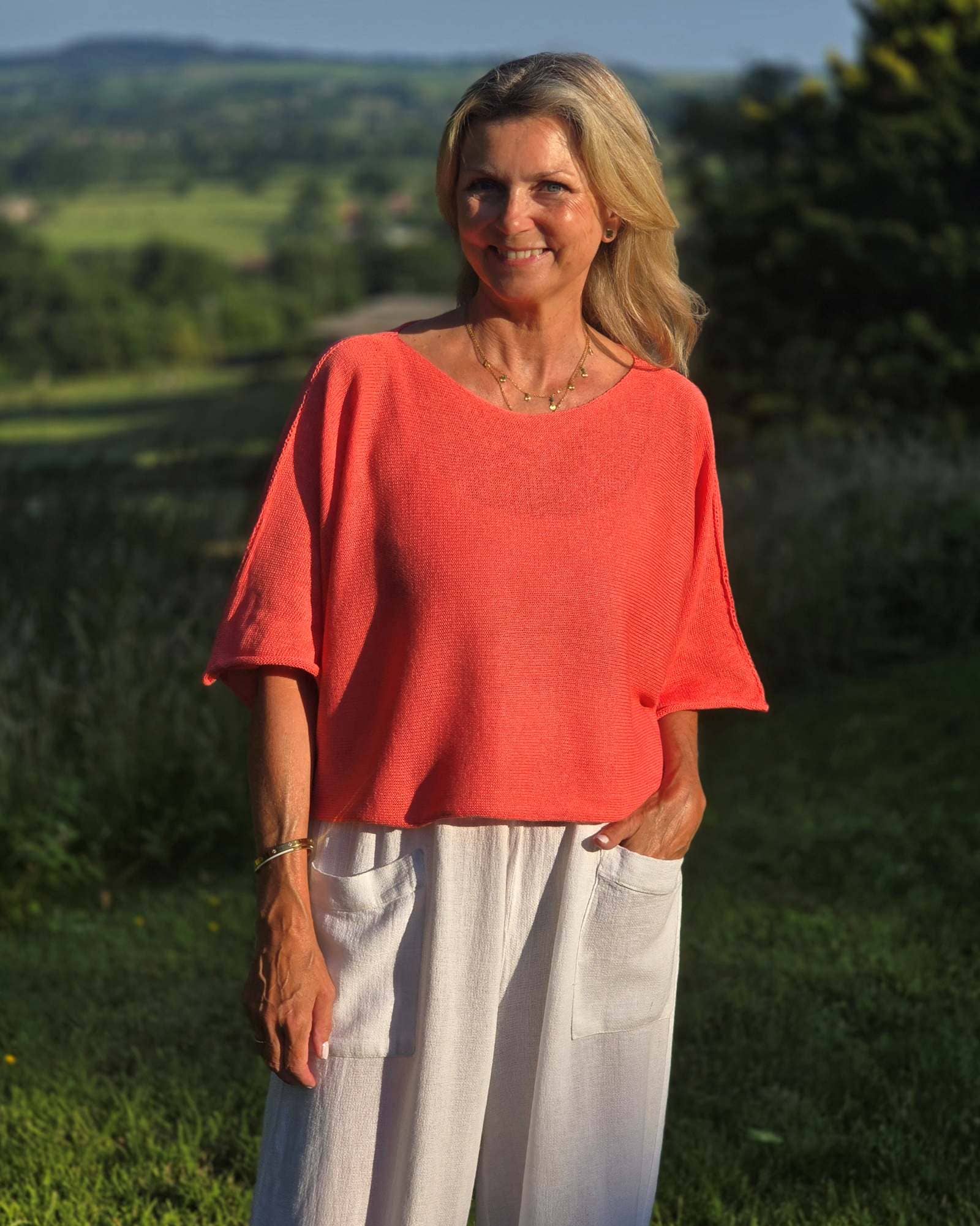 Cadenza Italy Ltd - Vendita all'ingrosso Top in maglia - Donna - Top corto a tunica in misto cotone6