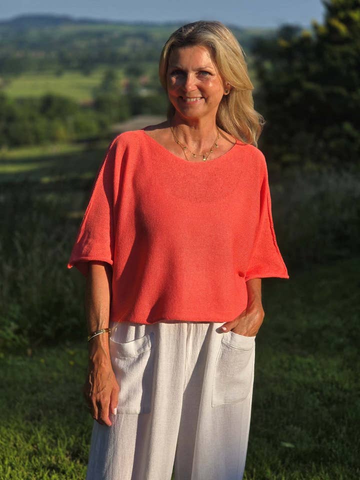 Cadenza Italy Ltd - Vendita all'ingrosso Top in maglia - Donna - Top corto a tunica in misto cotone6