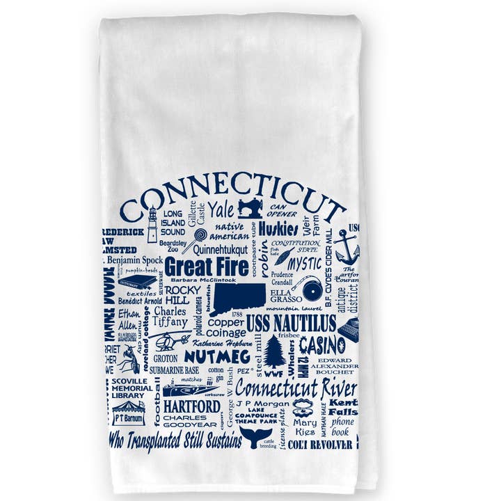Connecticut Destination Kitchen Towel - Where Life Takes You for wholesale by The Buffalo Works