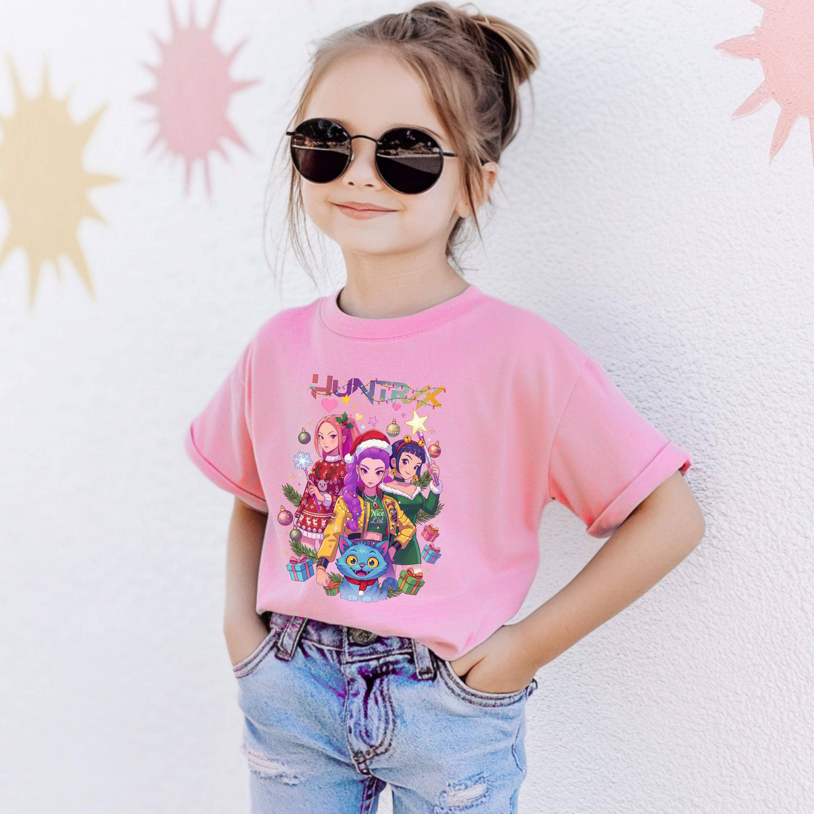 ClevorFit - Wholesale T-Shirt (Graphic) - Unisex - Kpop Demon Hunters Christmas Comfort Colors Youth T-Shirt2