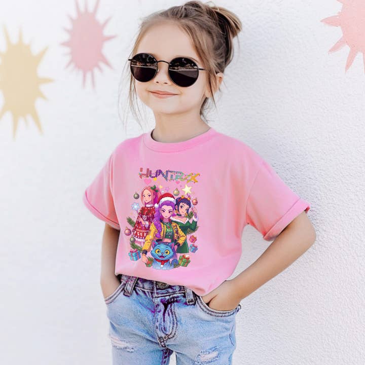 ClevorFit - Wholesale T-Shirt (Graphic) - Unisex - Kpop Demon Hunters Christmas Comfort Colors Youth T-Shirt2