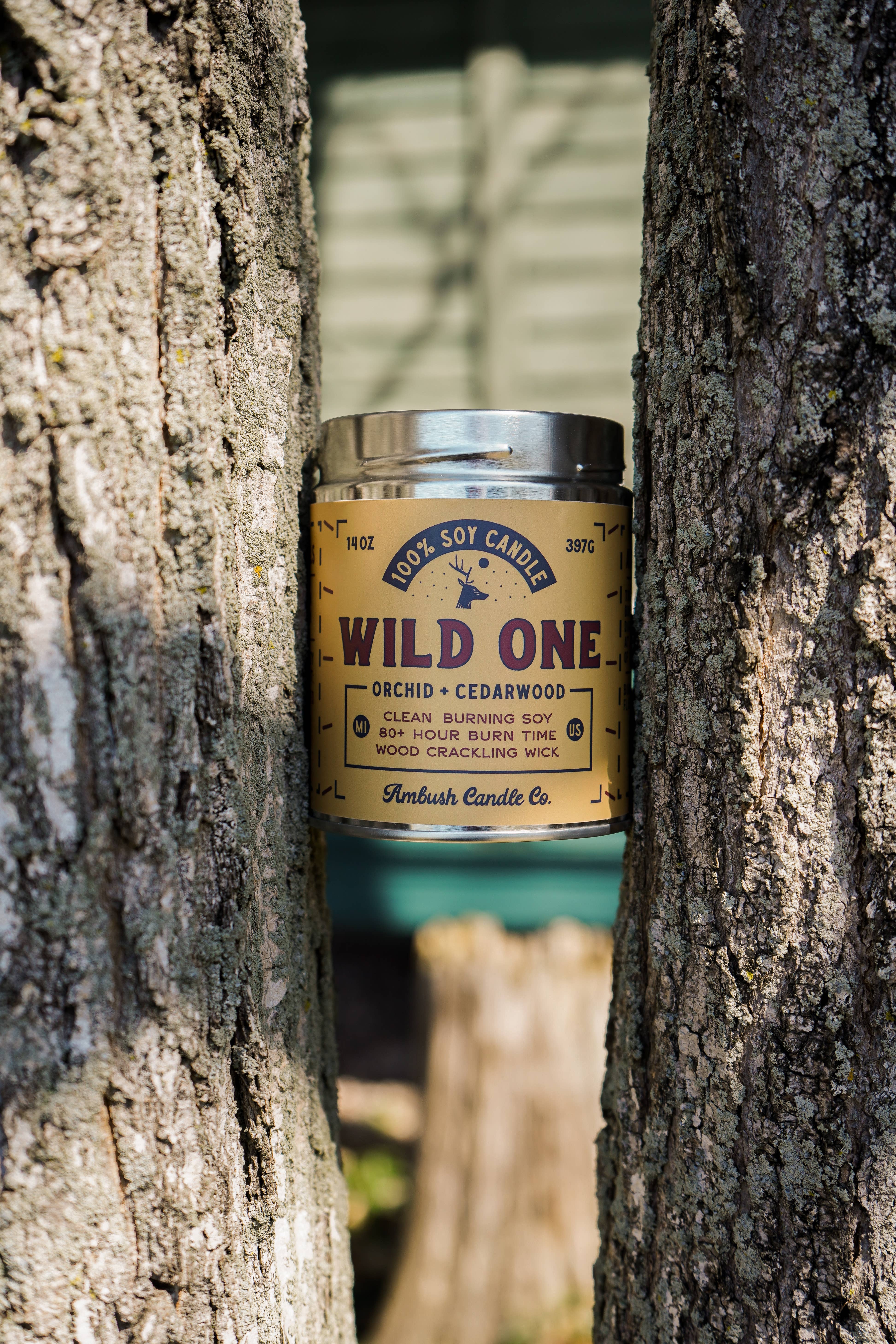 Ambush Candle Co. - Wholesale Travel Candles - Wild One | Orchid + Cedarwood 14oz Soy Candle1
