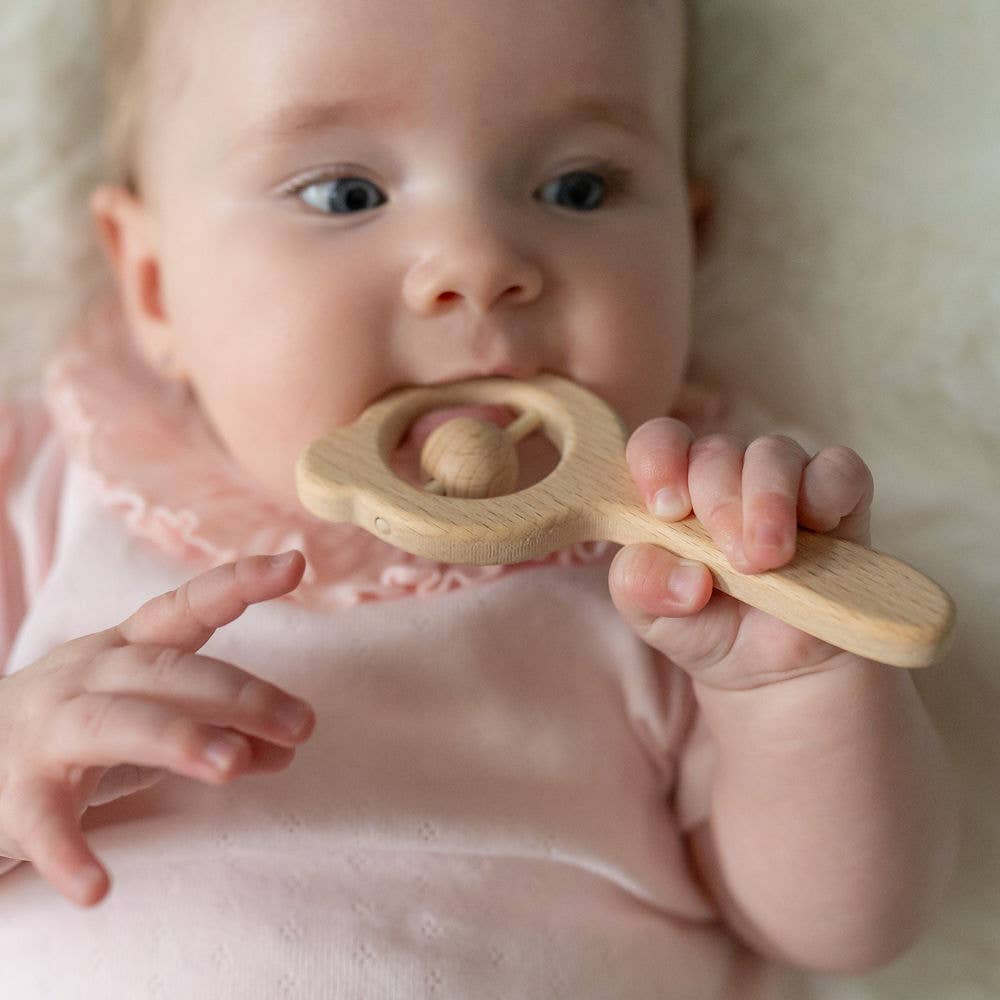 Ziggle Baby – wholesale Teether (not clip-on) – Baby – Wooden teether and rattle - blush4