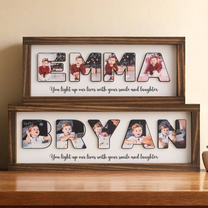 Name Photo Wooden Frame For Baby Room Decoration Y94 for wholesale by BearCrafts