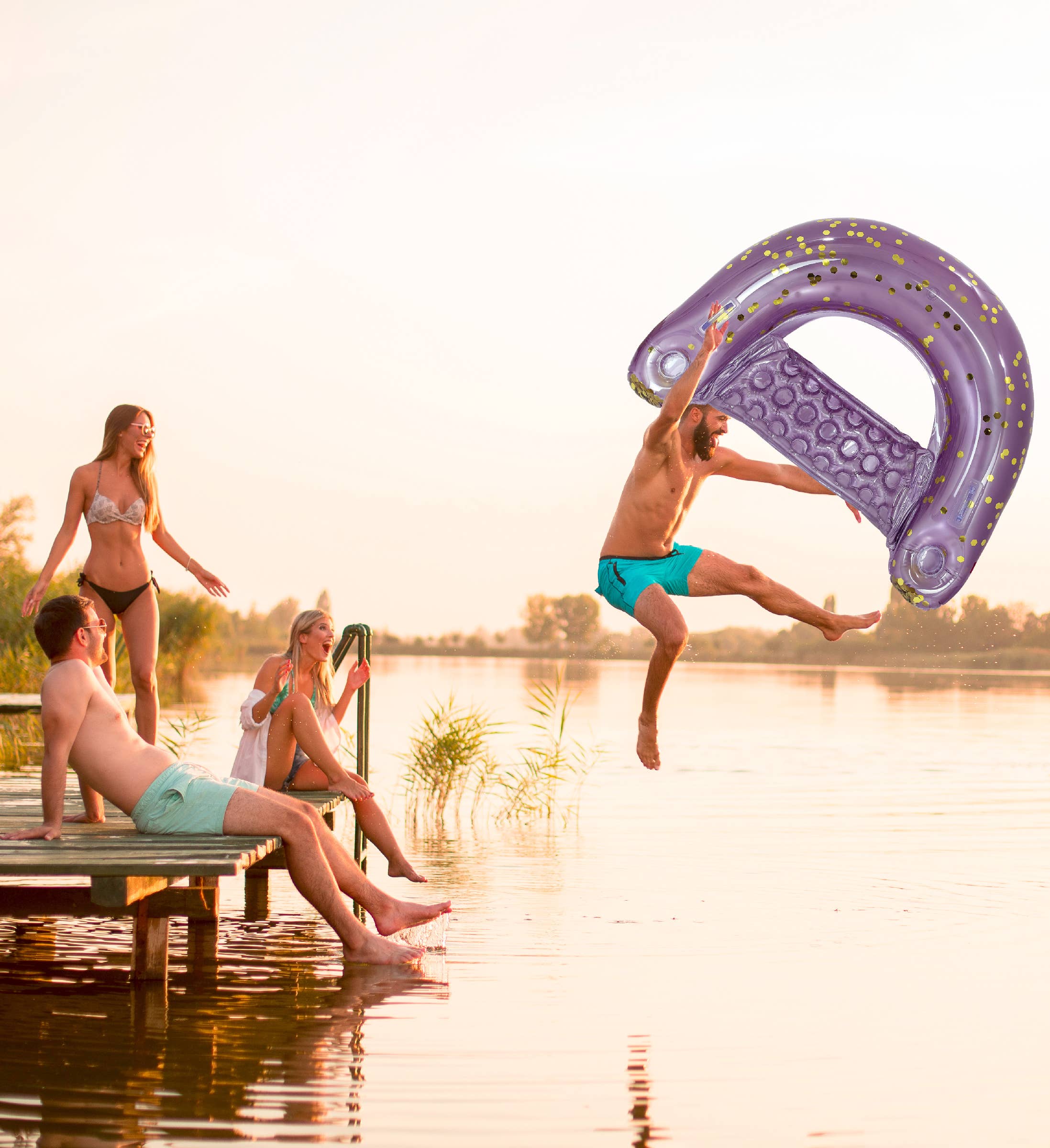 Cota Global - Wholesale Inflatables - Pool Float - Purple Gold Pool Chair3