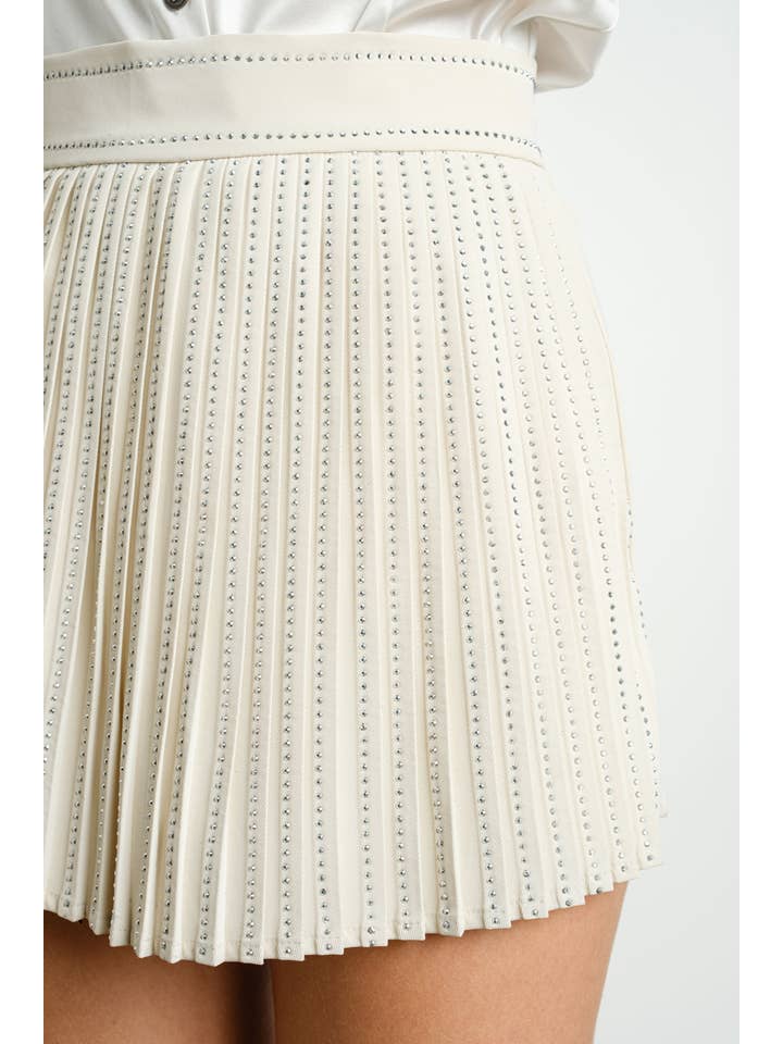 KIWI - Vente Jupe-short – femme - IP2480- Jupe plissée en strass9