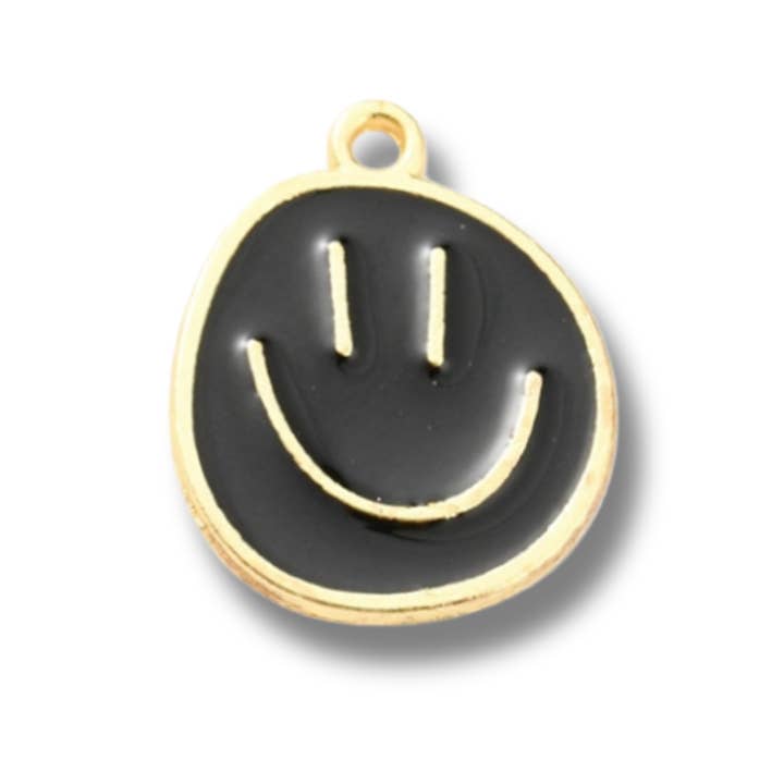 Love, Paige Designs - Venta al por mayor Abalorios/colgantes individuales - Colgante de Oro Carita Feliz Sonriente