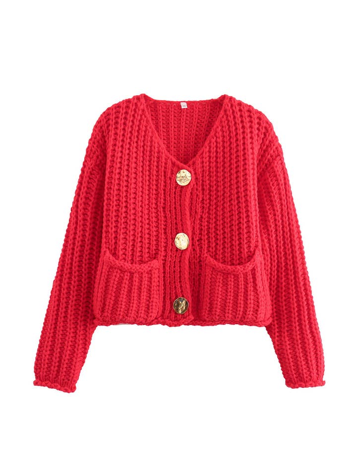 Sweetkama - Wholesale Cardigan - Women's - Ladies Trendy Solid Color Chunky Cardigan SKT4637