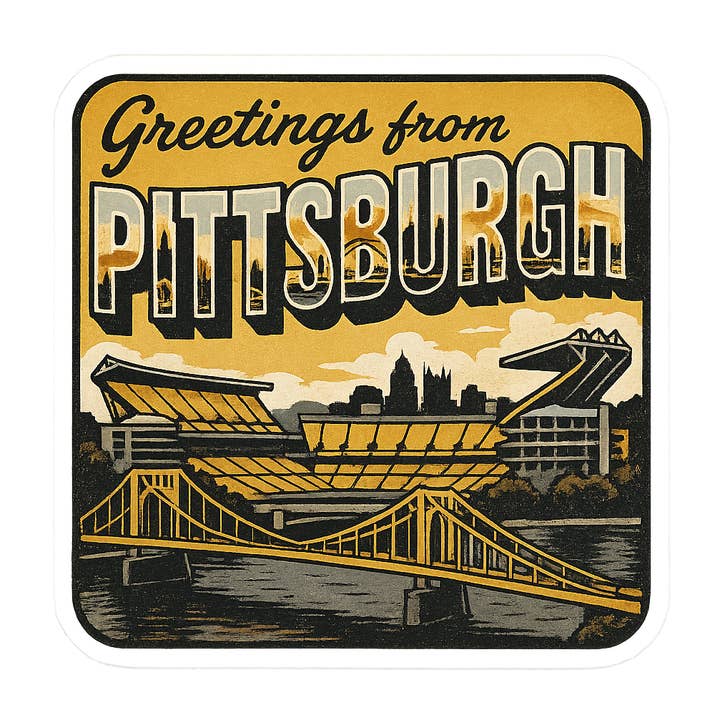 Autocollant "Salutations de Pittsburgh" 3" pour la vente par Christmas All Over