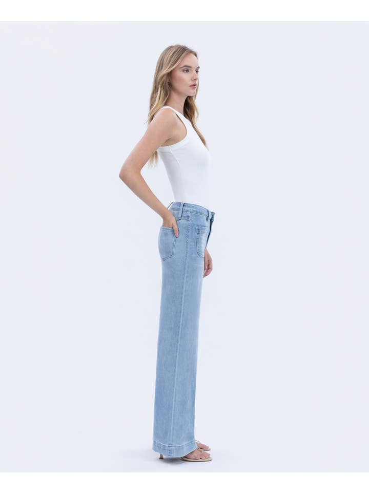 DIGNITY HIGH RISE WIDE TROUSER JEANS F5764N for wholesale on Faire8