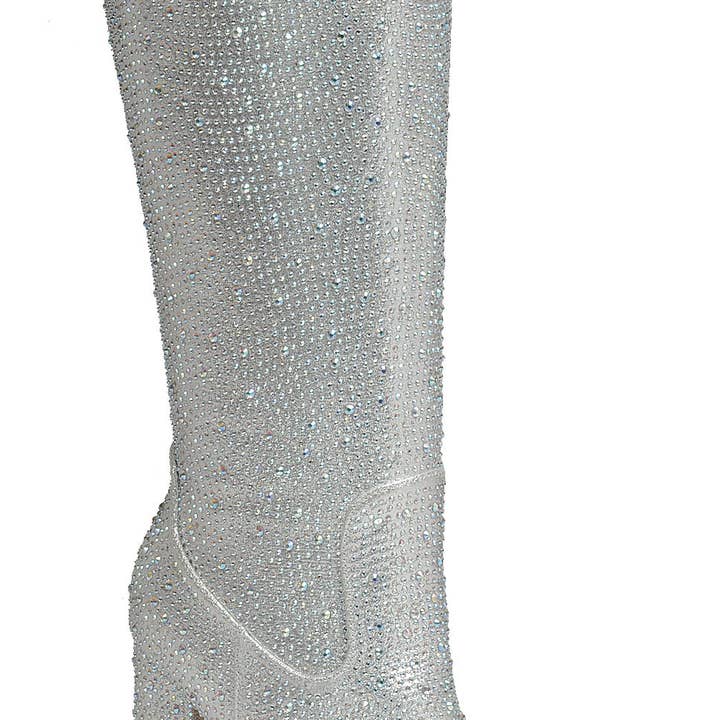 Forever ARIEL-02 Women Block Heel Sparkling Rhinestone Western Cowboy Boots-12 Pairs Pack-40.15/Pair for wholesale by Mars Sky Shoes Wholesale