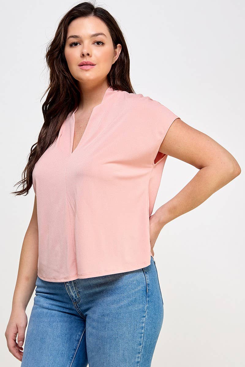 Haute Fox Plus Size & Contemporary - Wholesale Knit Top - Women's - Plus Size Dolman Knit Crepe Top JK18571-T5