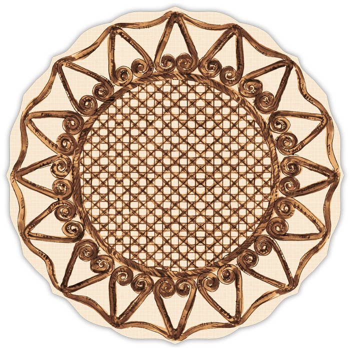 Cane Brown Posh Die-Cut Placemat for wholesale by RosanneBeck Collections