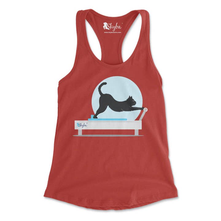 Stretching Cat on Reformer - Women's Slim Fit Tank for wholesale by Skyba