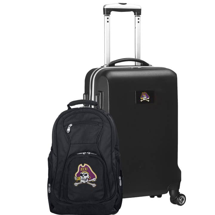 NCAA East Carolina Pirates Deluxe Backpack & Carry-On Set for wholesale by Mojo Licensing