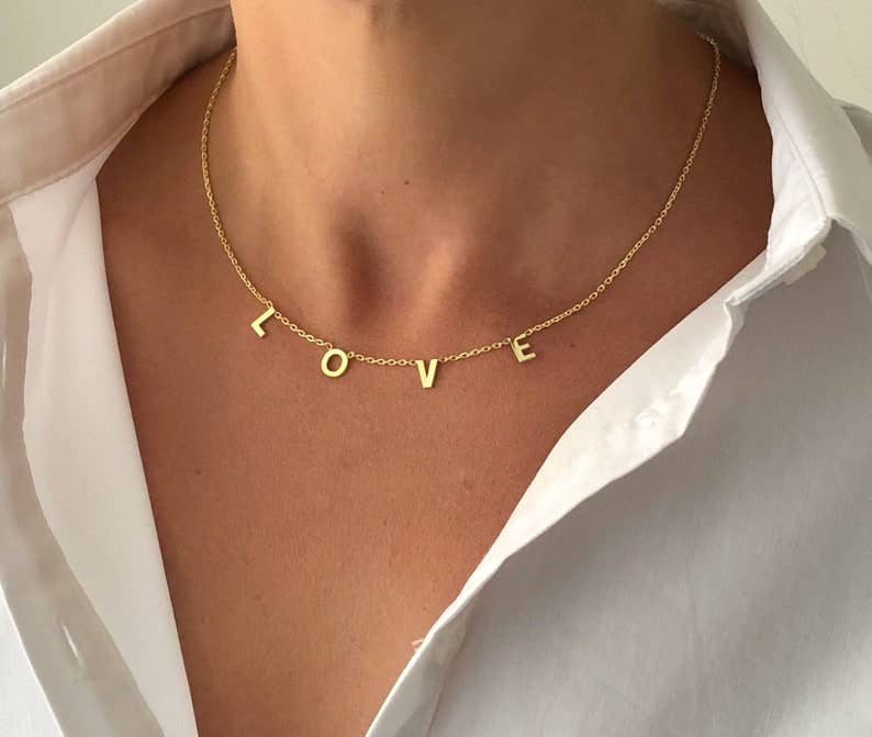 JoyPersonalized - Vendita all'ingrosso Collana con ciondolo/pendaglio - Collana con Nome e Iniziali Personalizzabili0