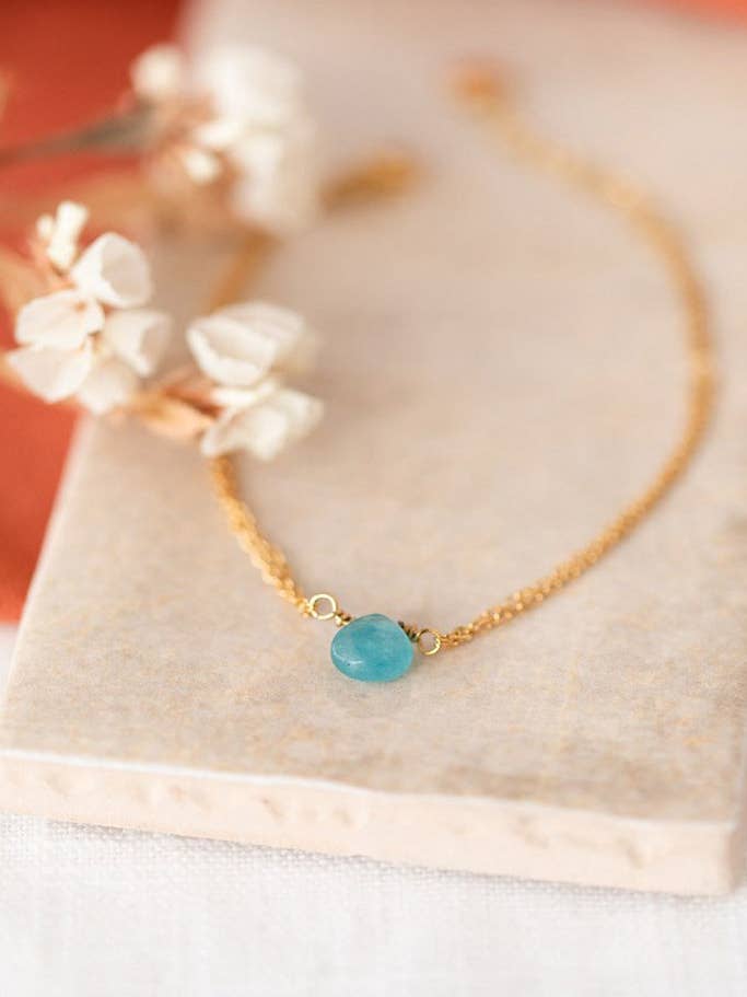 Romy armband - blauw getinte jade voor wholesale door SIKA BIJOUX