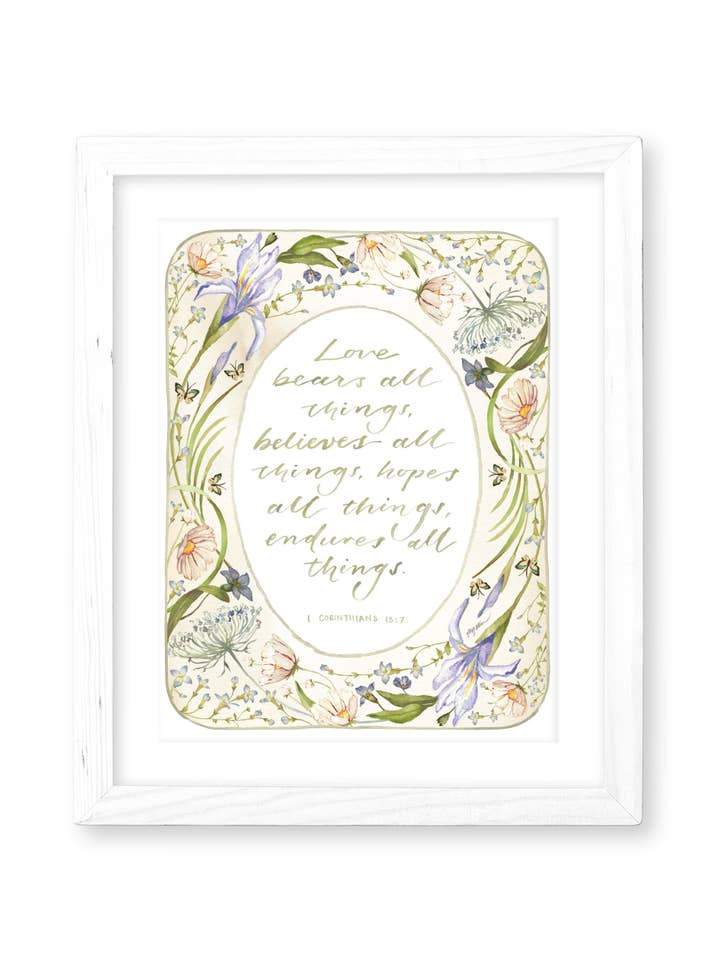 1 Corinthians 13:7 | Love Bears All Things Print for wholesale by GraceLaced by Ruth Chou Simons
