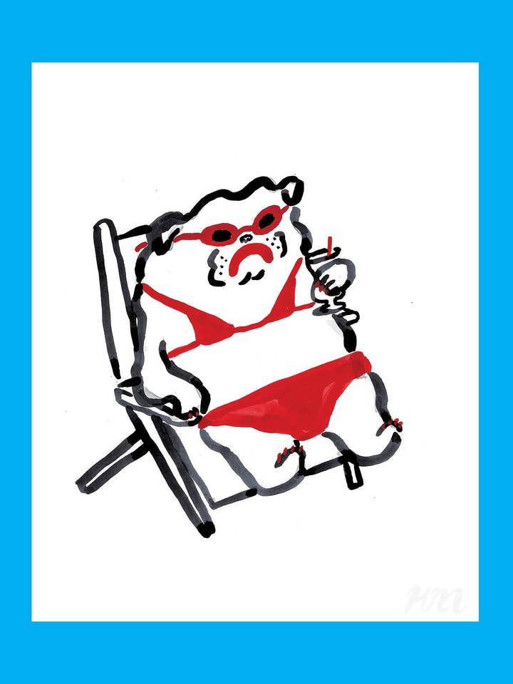 Bulldog im Bikini-Print für den Großhandel von Kristina Micotti