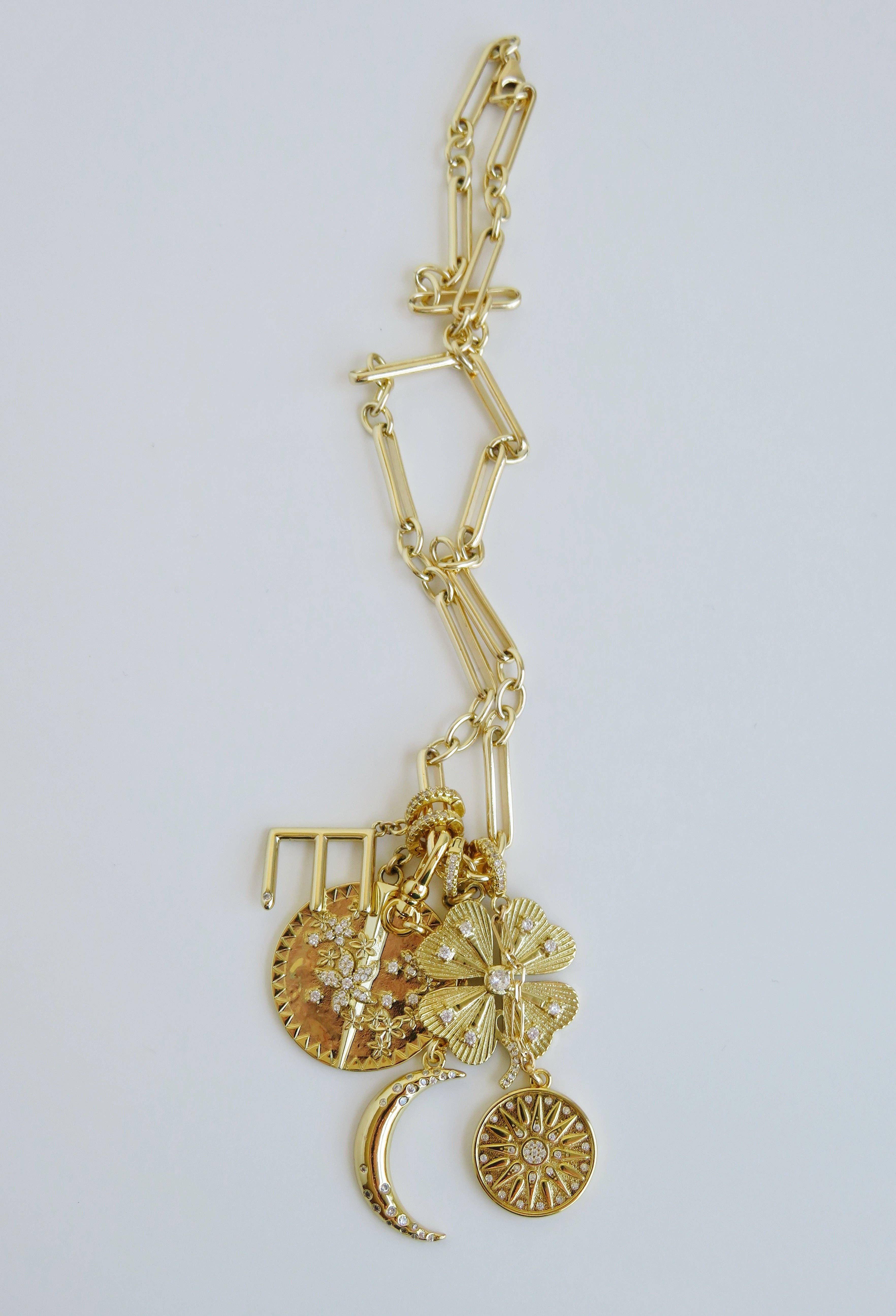 Boutique Suarez Co. - Wholesale Pendant/Charm Necklace - Celestial Hinged Clasp Chain Charms8