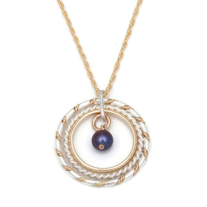 Taber Studios - Wholesale Pendant/Charm Necklace - Solar Eclipse Necklace - Black Pearl