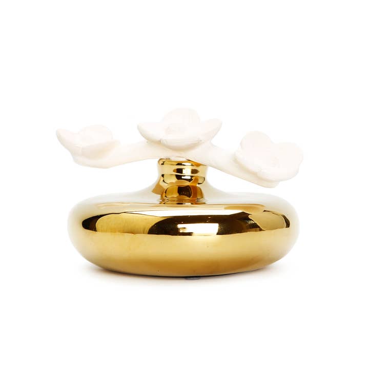 VIVIENCE - Wholesale Reed Diffuser - Circular Diffuser w/3 White Flowers, English Pears &Freesia6