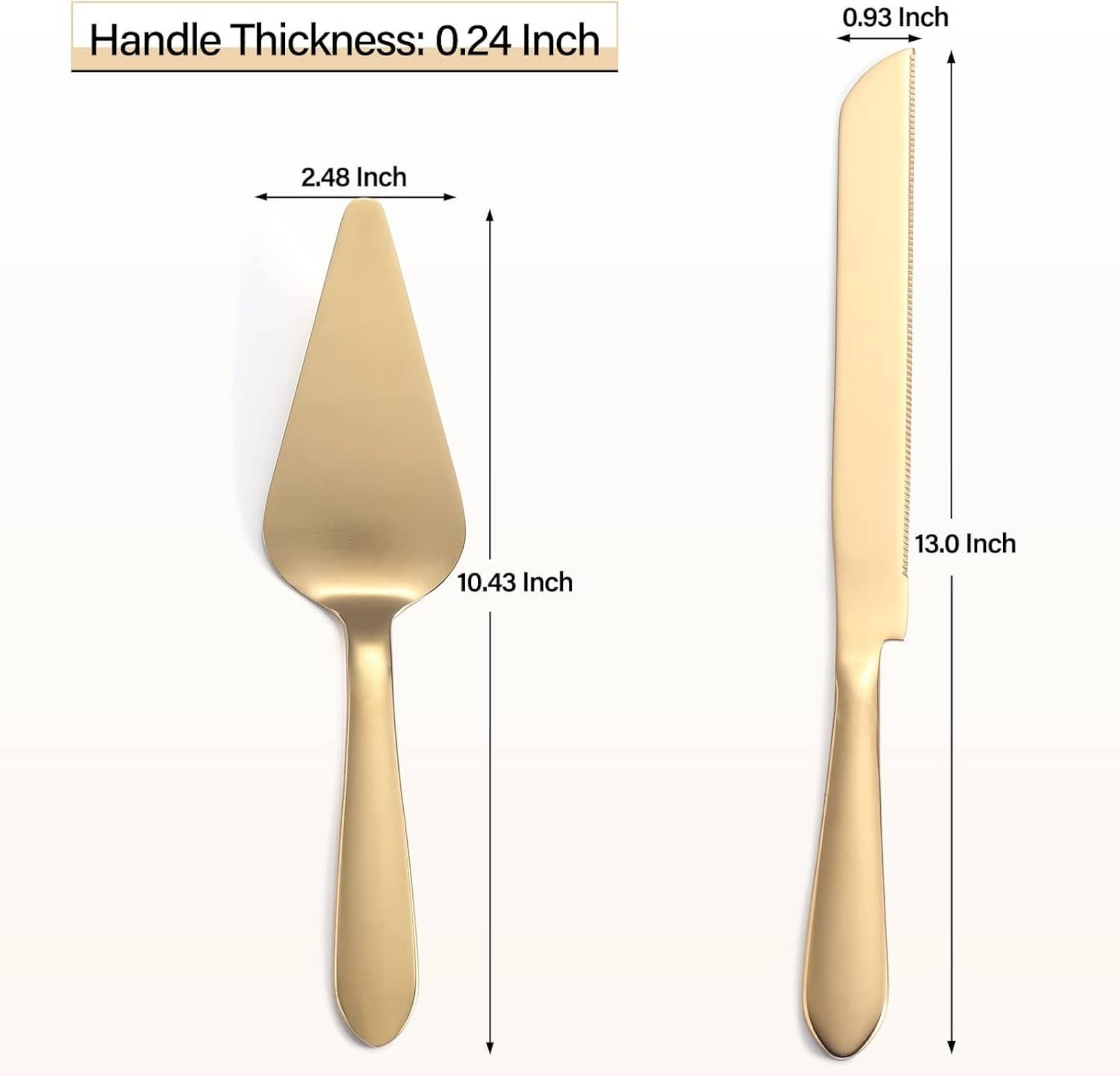 Otterware - Wholesale Serving Utensil - Gold Cake Knife & Server Set – 2pc Stainless Steel Wedding5