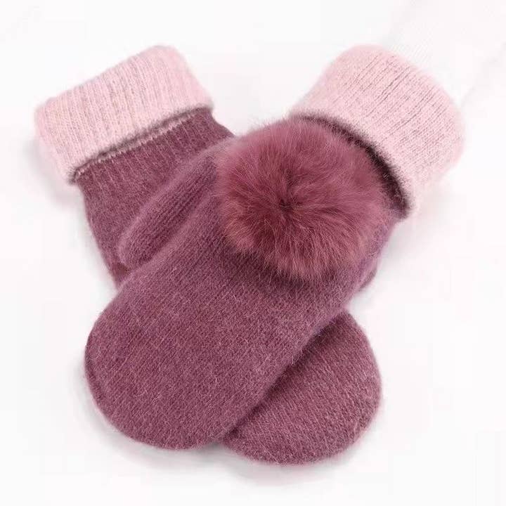 ACCITY - Wholesale Gloves - Women's - WINTER DOUBLE-LAYER THICK WARM RABBIT FUR GLOVES_CWAG0257