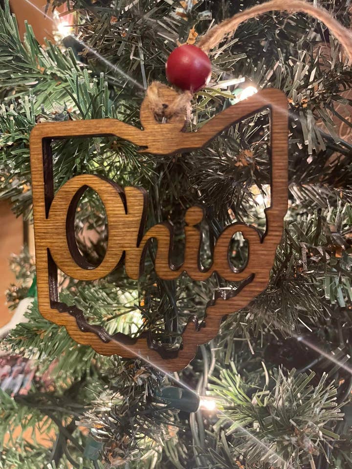 State of Ohio Ornament for wholesale by Poppy Field Gifts